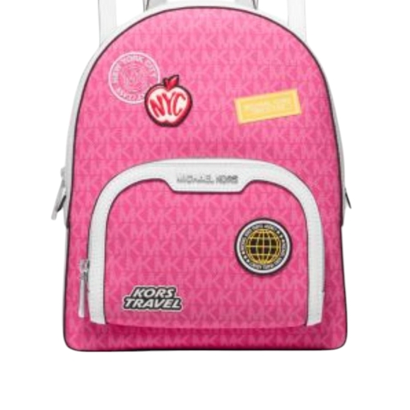 Michael Kors Pink and White Jaycee Backpack - Picture 1 of 4